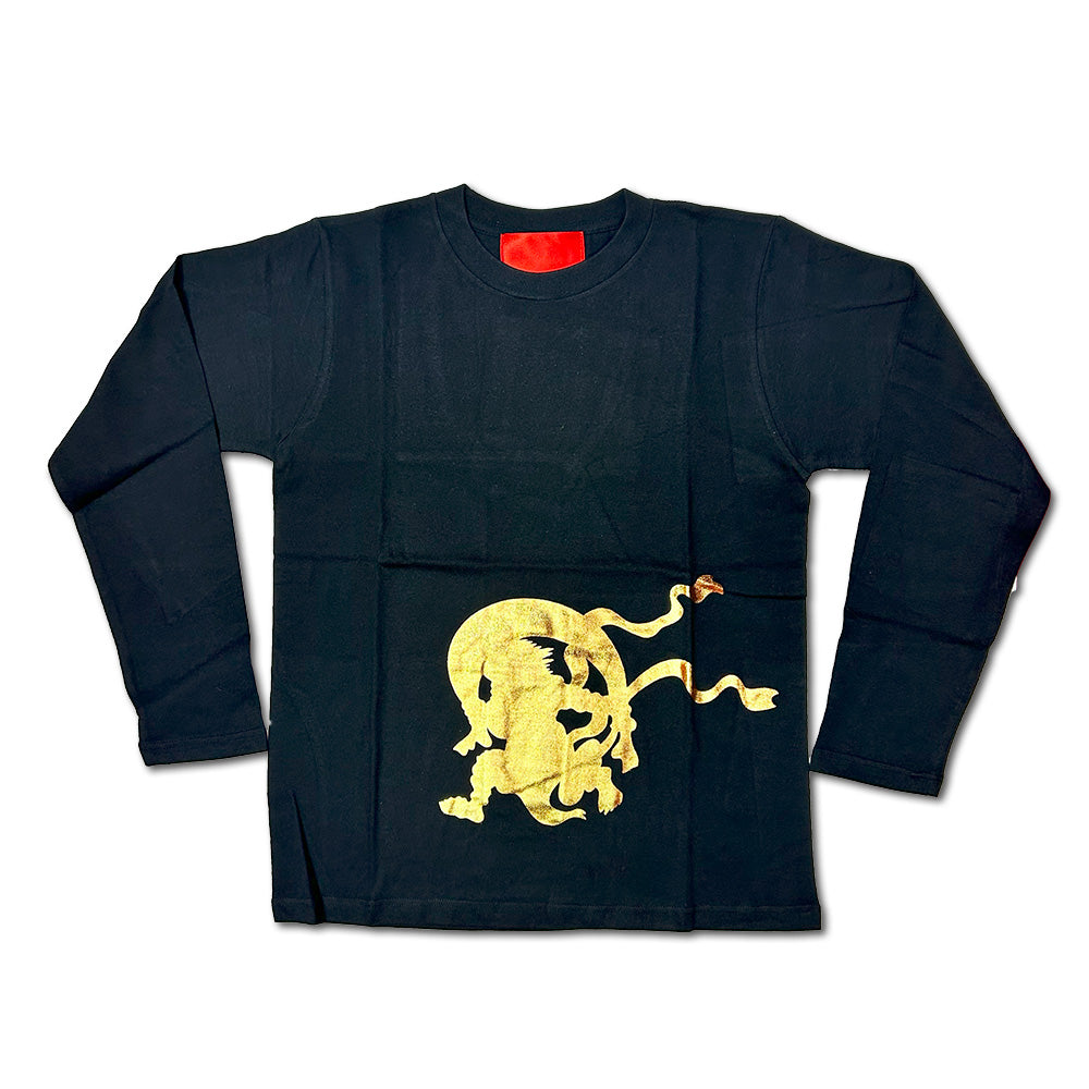 アート Tシャツ ロンT 長袖「ゴールド風神雷神」 現代アート KenHamazaki 浜崎健 浜崎健立現代美術館 レッドミュージアム