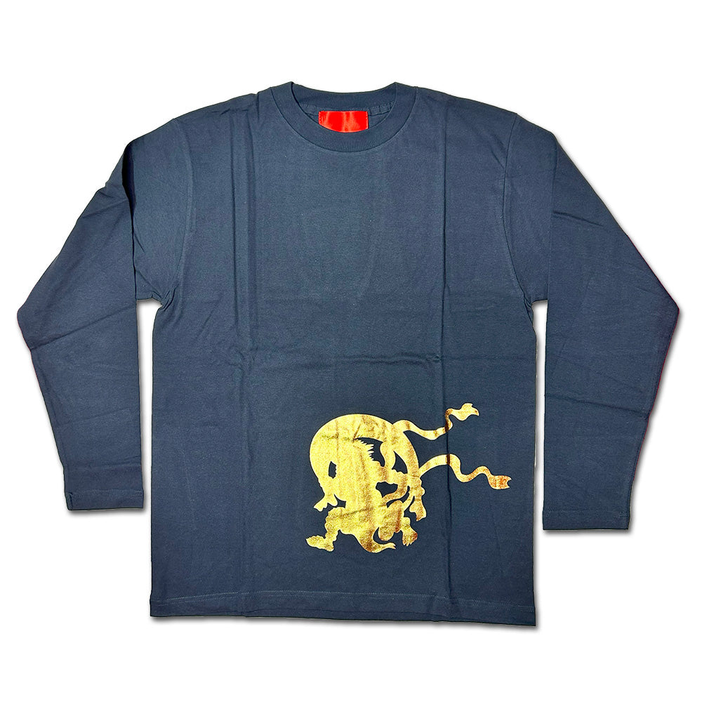 アート Tシャツ ロンT 長袖「ゴールド風神雷神」 現代アート KenHamazaki 浜崎健 浜崎健立現代美術館 レッドミュージアム