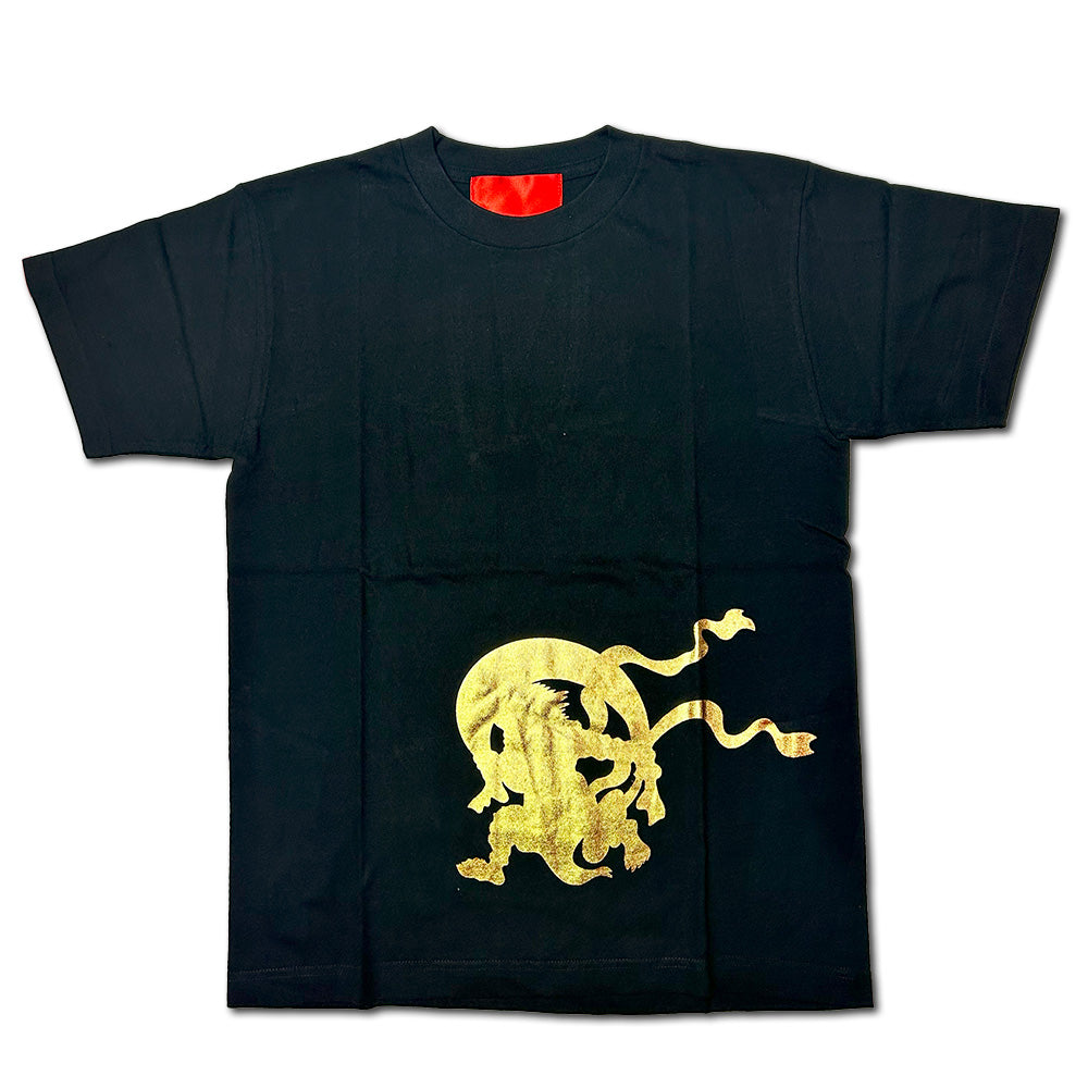 浜崎健 |アートTシャツ 「ゴールド風神雷神」 現代アート 半袖Tシャツ|浜崎健立現代美術館