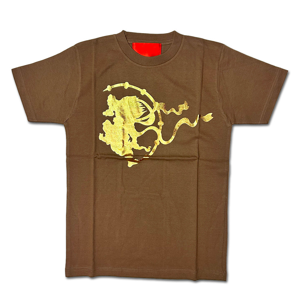 アート Tシャツ 半袖 「ゴールド風神雷神」 現代アート KenHamazaki 浜崎健 浜崎健立現代美術館 レッドミュージアム