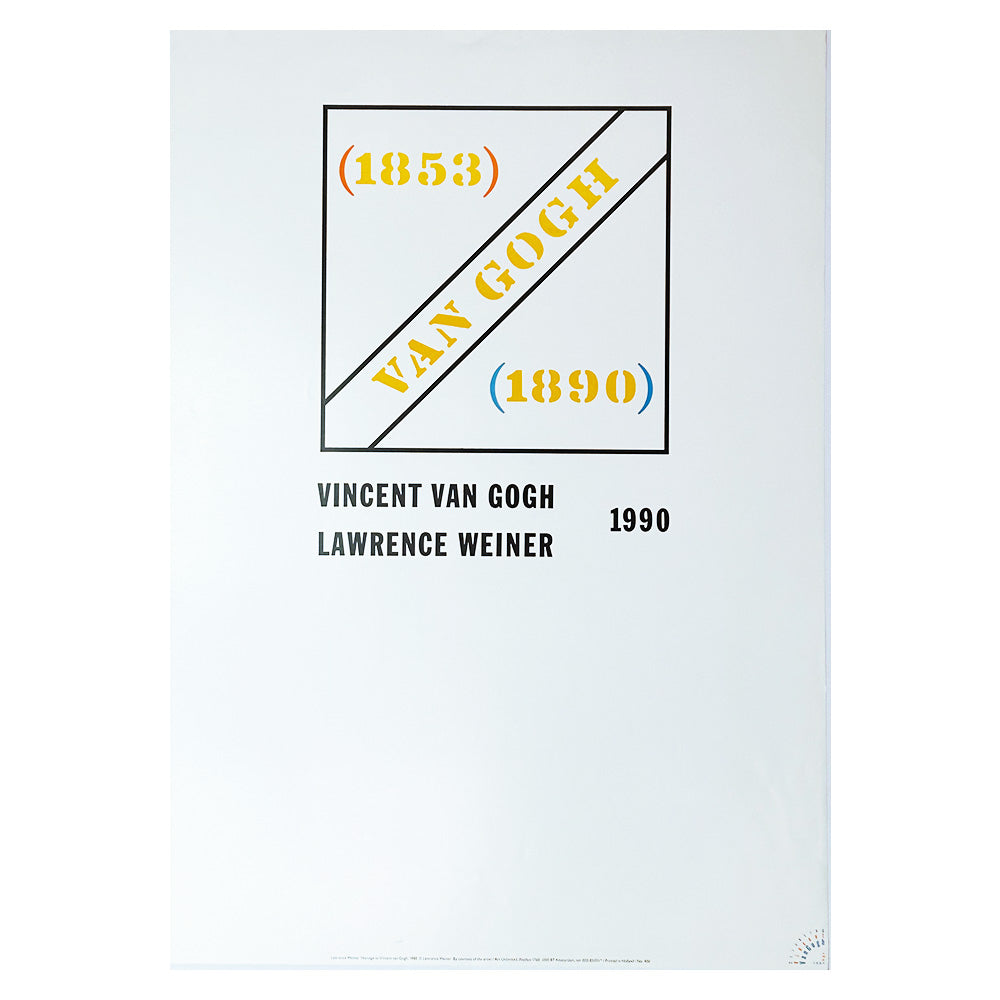LAWRENCE WEINER Homage to Vincent van Gogh, 1990 ポスター